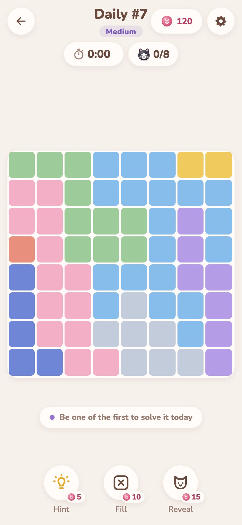 A Nap Spots Daily: one cat for every row, column and color