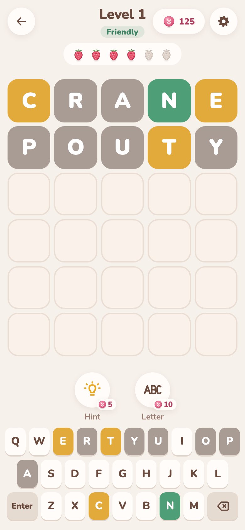 Hunch: two guesses on the way to a five-letter word
